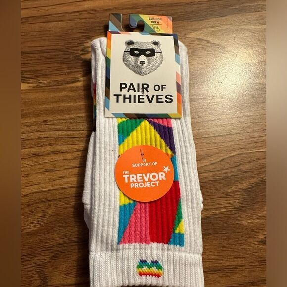 2 Pk Pair of thieves unisex socks 6-12 crew rainbow - Picture 1 of 2